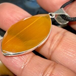 Dainty Yellow Cat’s Eye Earrings 1 7/8”